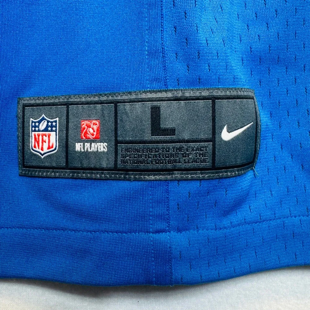 Nike Detroit Lions Jersey Mens L Blue Golden Tate III 15 NFL Football On-Field